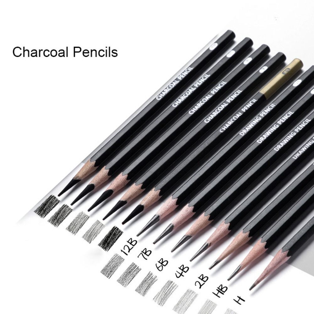 Sketching Charcoal Set - Professionelles Graphit-Misch-Skizzierstift-Set Malutensilien Zeichenkohlestifte Langlebiges Schwarzes