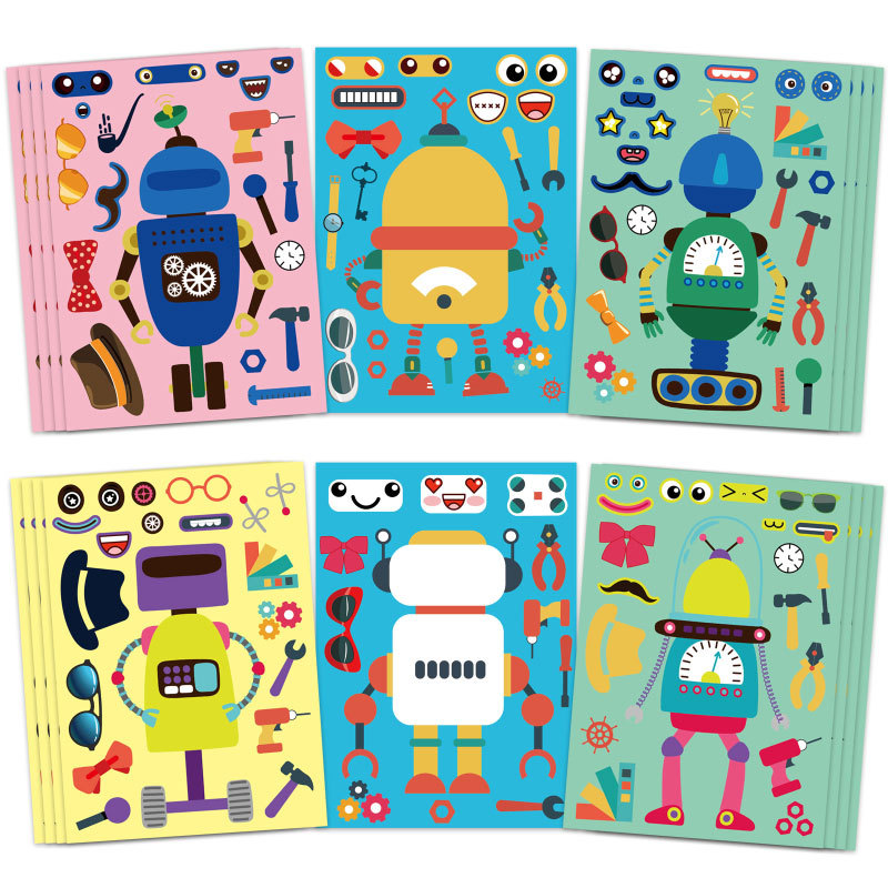 Art Craft Toddler - Montieren Sie Roboteraufkleber für Kinder und