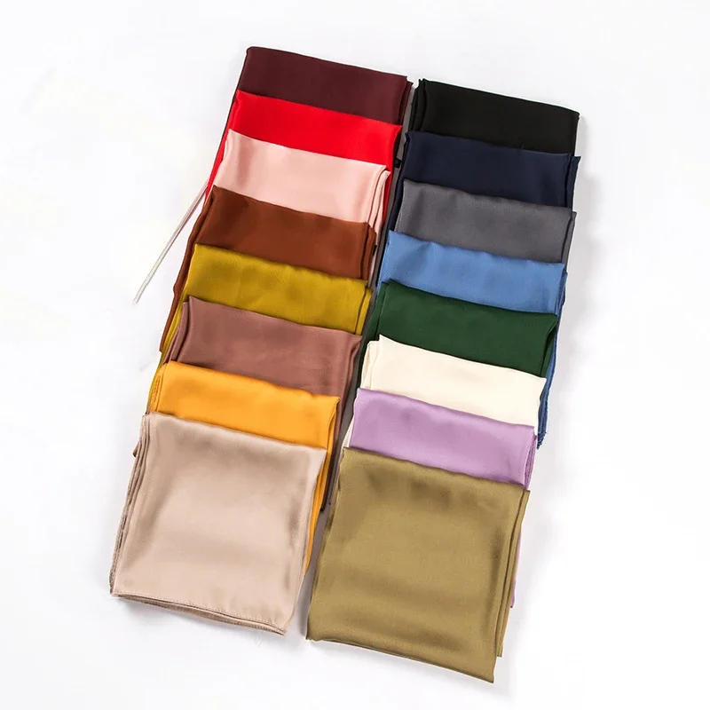 Art Craft Shop - Satin-Schal für Damen 70cm Einfarbig Glatte