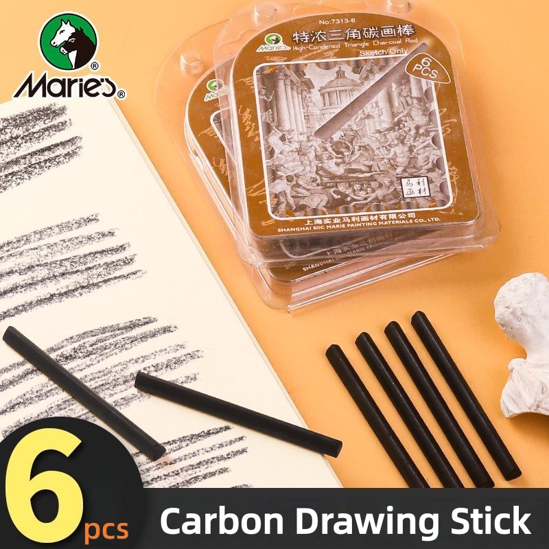 Sketching Charcoal Set - Dreieckiger Zeichenstift aus Holzkohle, Holzkohle-Stiftstreifen, Holzkohle-Stiftset