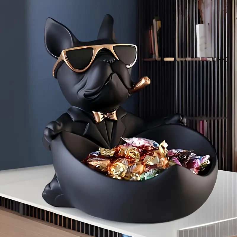 Art And Craft Sunglasses - Kreative Sonnenbrillen-Hundestatue, Bulldoggen-Statue, Aufbewahrungsbox, Tierdekoration, Kunstharz-Handwerk,