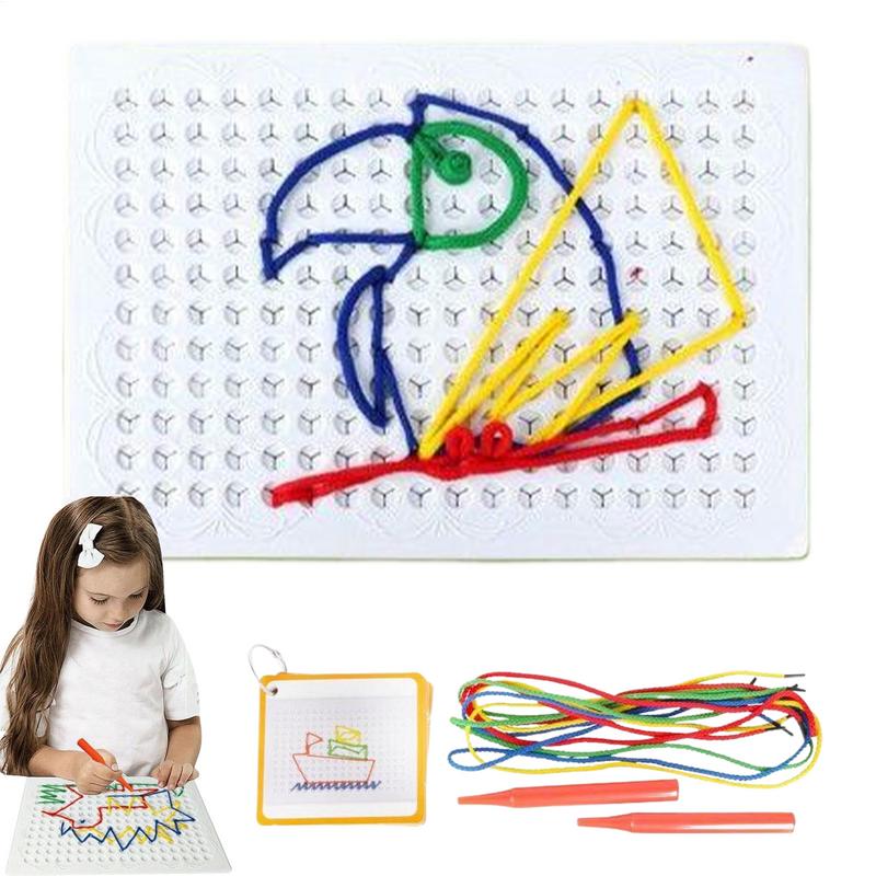 Art Craft Toddler - Fadenbrett für Kinder, buntes Fädelspielzeug für