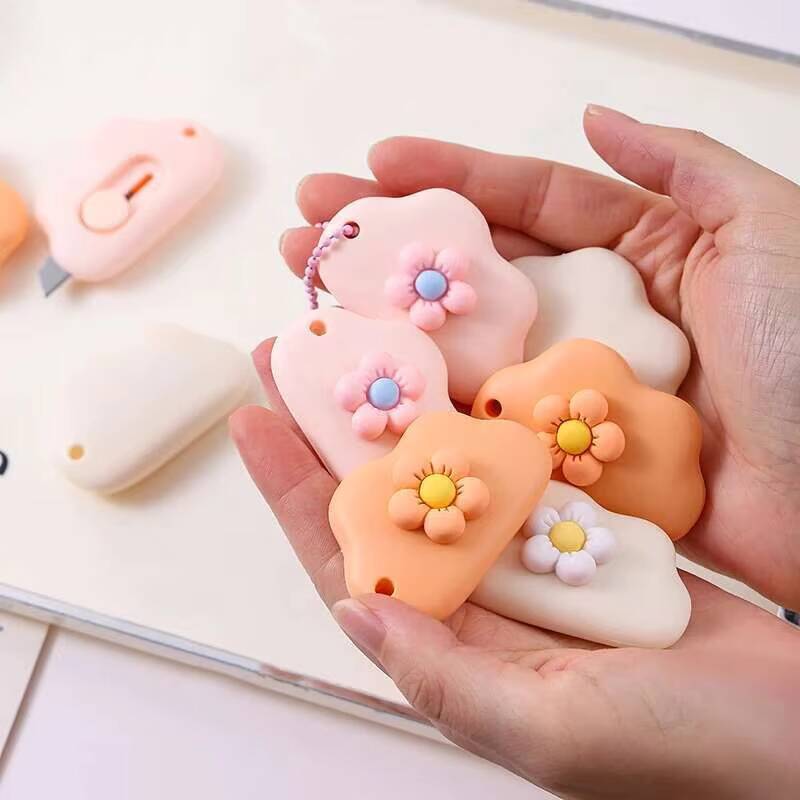 Art Craft Stationery - 1-2-3-6 Stück Kawaii Mini-Blumen-Taschenmesser, Kunst-Utility-Box-Messer, Papierschneider,