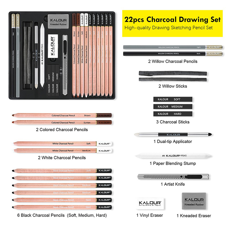 Kalour PDAS Kohle-Skizzen-Kuns – Sketching Charcoal Set Bewertung und Preis