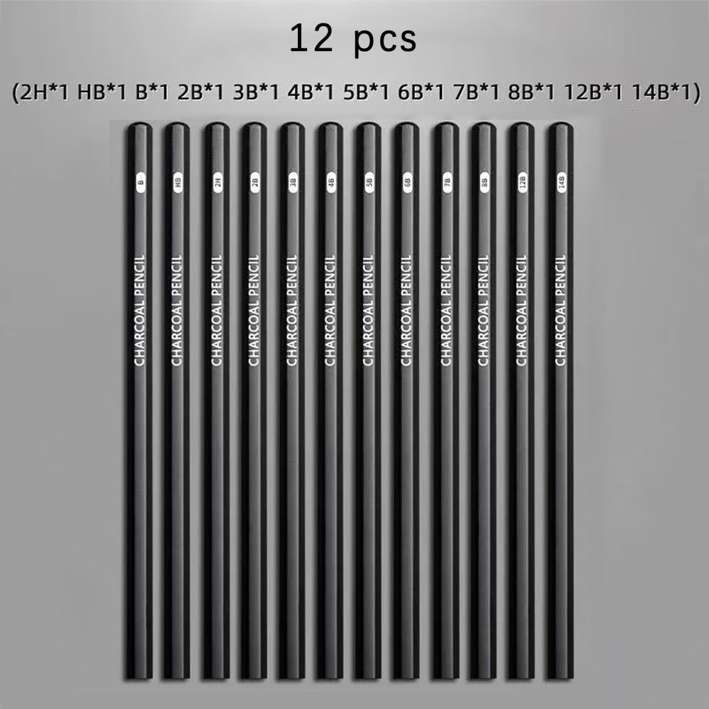 12-teiliges Skizzenstift-Set f – Sketching Charcoal Set Bewertung und Preis